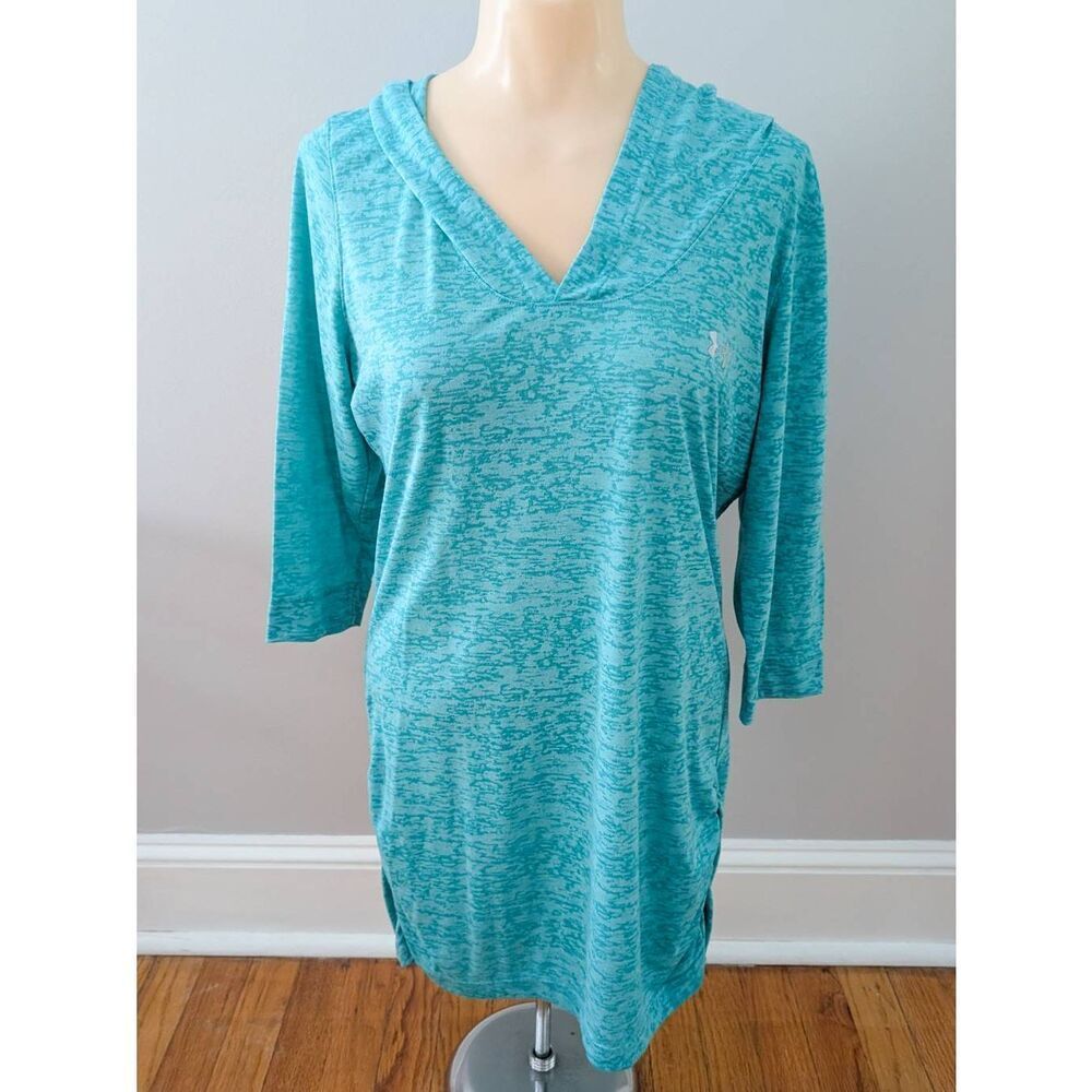 Under Armour Semi-Fitted Burnout Teal Hoodie Pullover